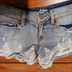 Tokyo Darling Shorty Jean Lace Low Rise